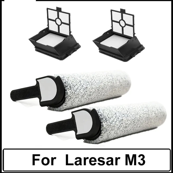For Laresar M3 Wet and Dry Vacuum Cleaner Replacement Roller Brush Cleaning Parts Main Brush and Filter Set