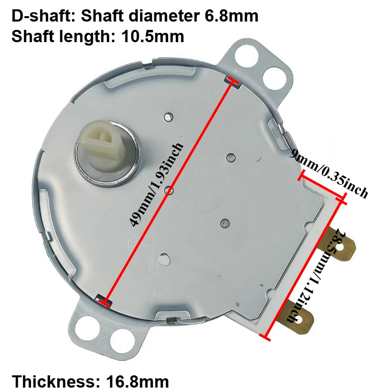AC 220V-240V 50Hz CW/CCW Microwave Turntable Turn Table Synchronous MotorMDS-4A D Shaft 4 RPM
