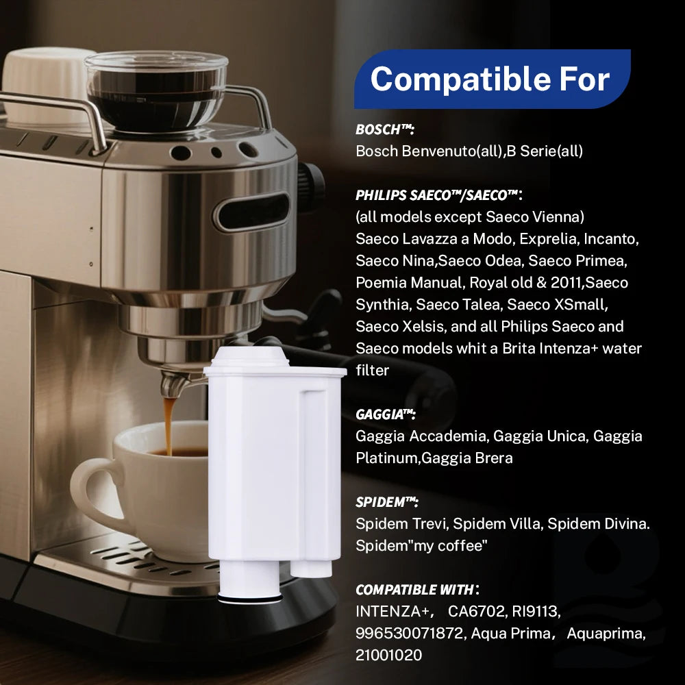 Coffee Water Filter Compatible with Brita Intenza, Bosch, Gaggia, Mavea Intenza 1001711, Compatible with Philips Saeco 6 Pack