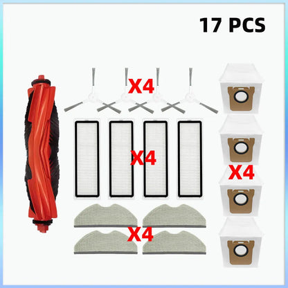 Compatible with Xiaomi Robot Vacuum H40 / OV51 Spare Parts Main Roller Side Brush HEPA Filter Dust Bag Mop Cloth Accessories
