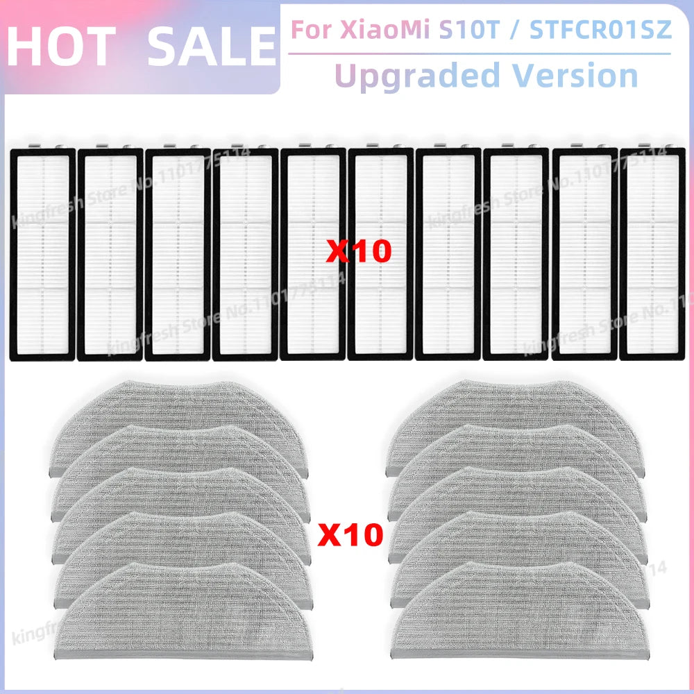 Compatible with Xiaomi Robot Vacuum S10T STFCR01SZ Replacement Spare Parts Accessories Roller Side Brush Filter Mop Cloth
