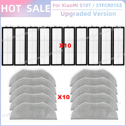Compatible with Xiaomi Robot Vacuum S10T STFCR01SZ Replacement Spare Parts Accessories Roller Side Brush Filter Mop Cloth