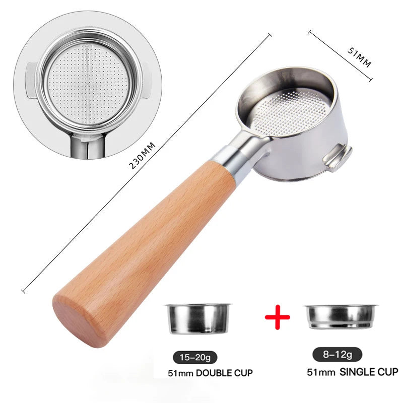 51mm Coffee Portafilter For Delonghi ECO680 ECO685 With 1 2 Cups Basket Coffee Machine Espresso Tools