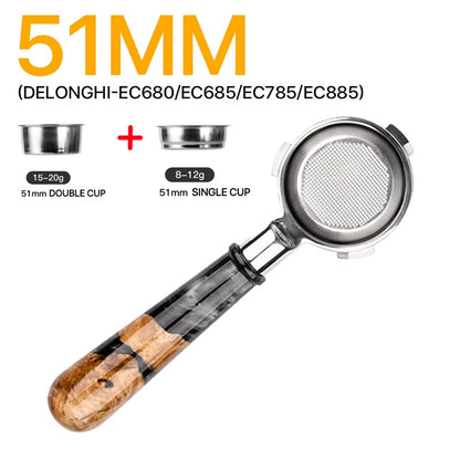 51mm Coffee Portafilter For Delonghi ECO680 ECO685 With 1 2 Cups Basket Coffee Machine Espresso Tools
