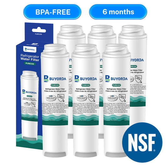 Replacement Refrigerator Water Filter Compatible with GE FQK1K — 6 Pack