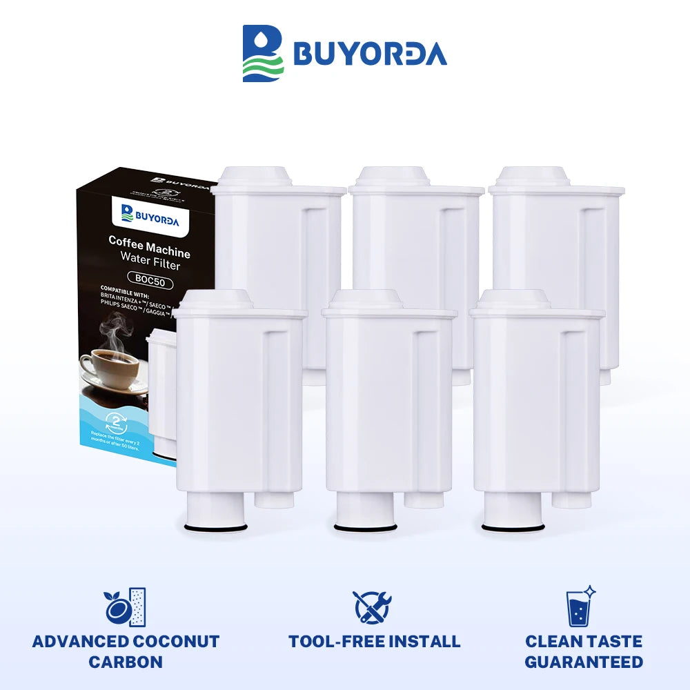 Coffee Water Filter Compatible with Brita Intenza, Bosch, Gaggia, Mavea Intenza 1001711, Compatible with Philips Saeco 6 Pack