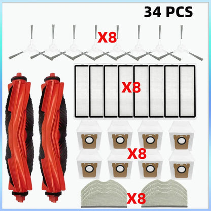 Compatible with Xiaomi Robot Vacuum H40 / OV51 Spare Parts Main Roller Side Brush HEPA Filter Dust Bag Mop Cloth Accessories