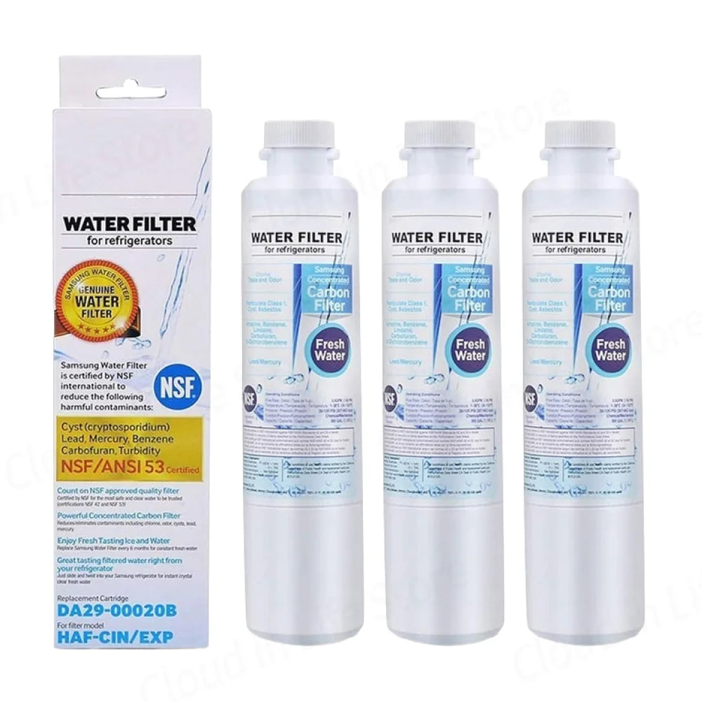 Replacement Refrigerator Water Filter Compatible with Samsung DA29-00020B / DA29-00020A / 46-9101 / RF4267HARS — 3 Pack
