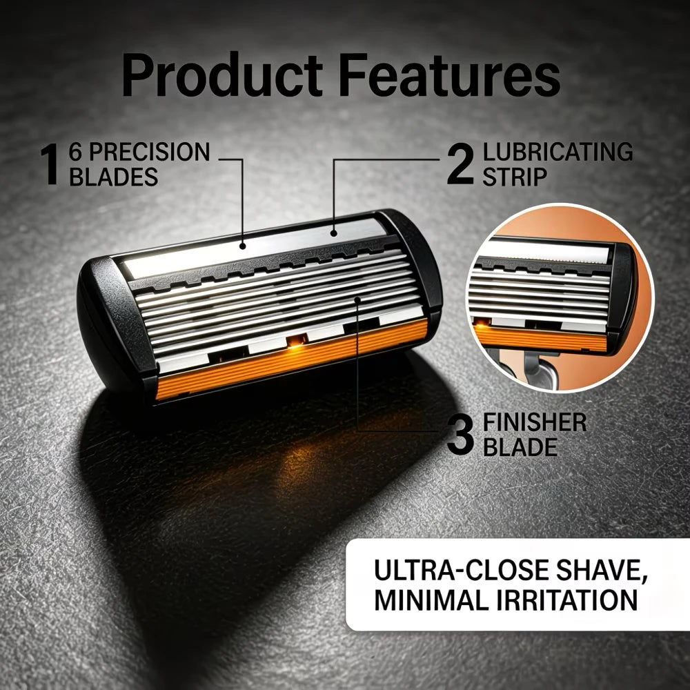 Manual Razor Set with Six-Layer Blades