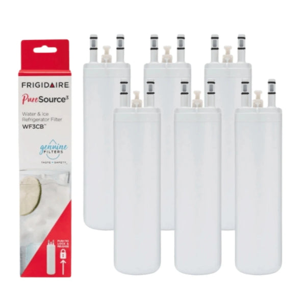 WF3CB Refrigerator Water Filter 6 Pack Replacement Compatible with Frigidaire PureSource 3 6 Month Life