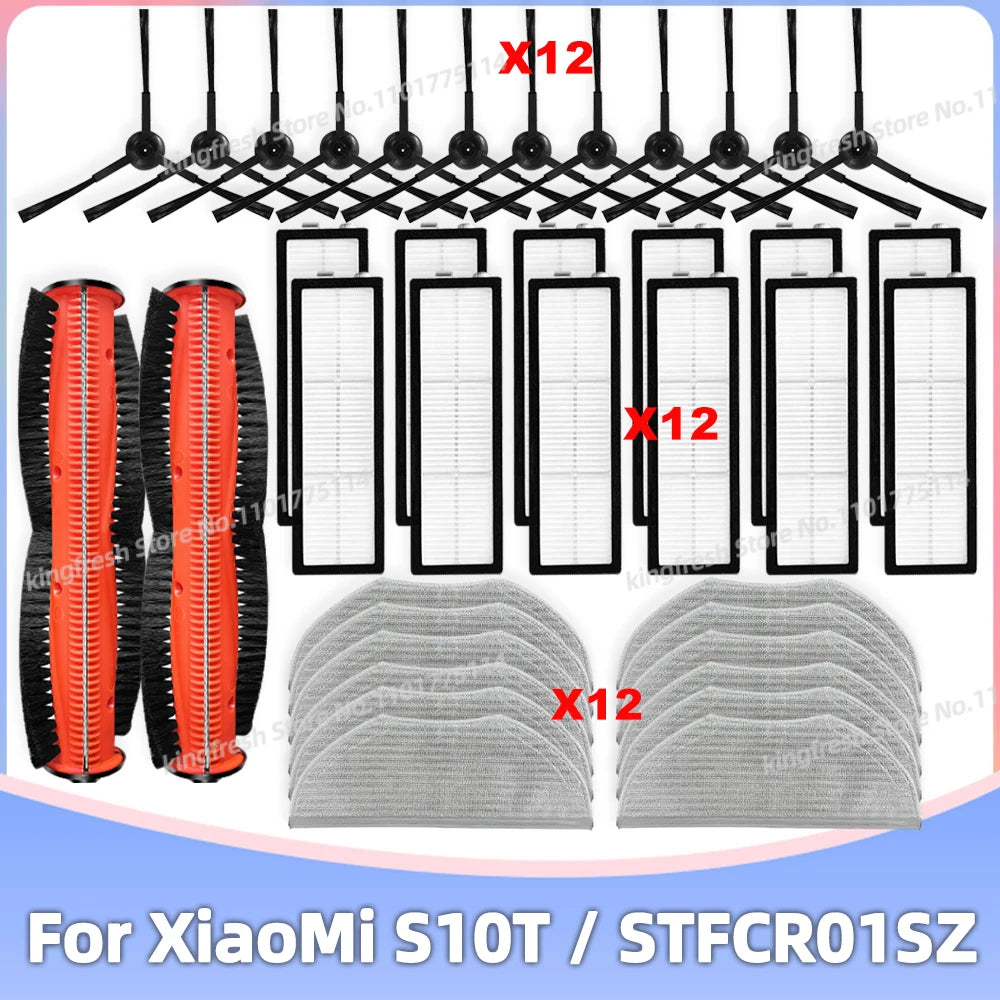 Compatible with Xiaomi Robot Vacuum S10T STFCR01SZ Replacement Spare Parts Accessories Roller Side Brush Filter Mop Cloth