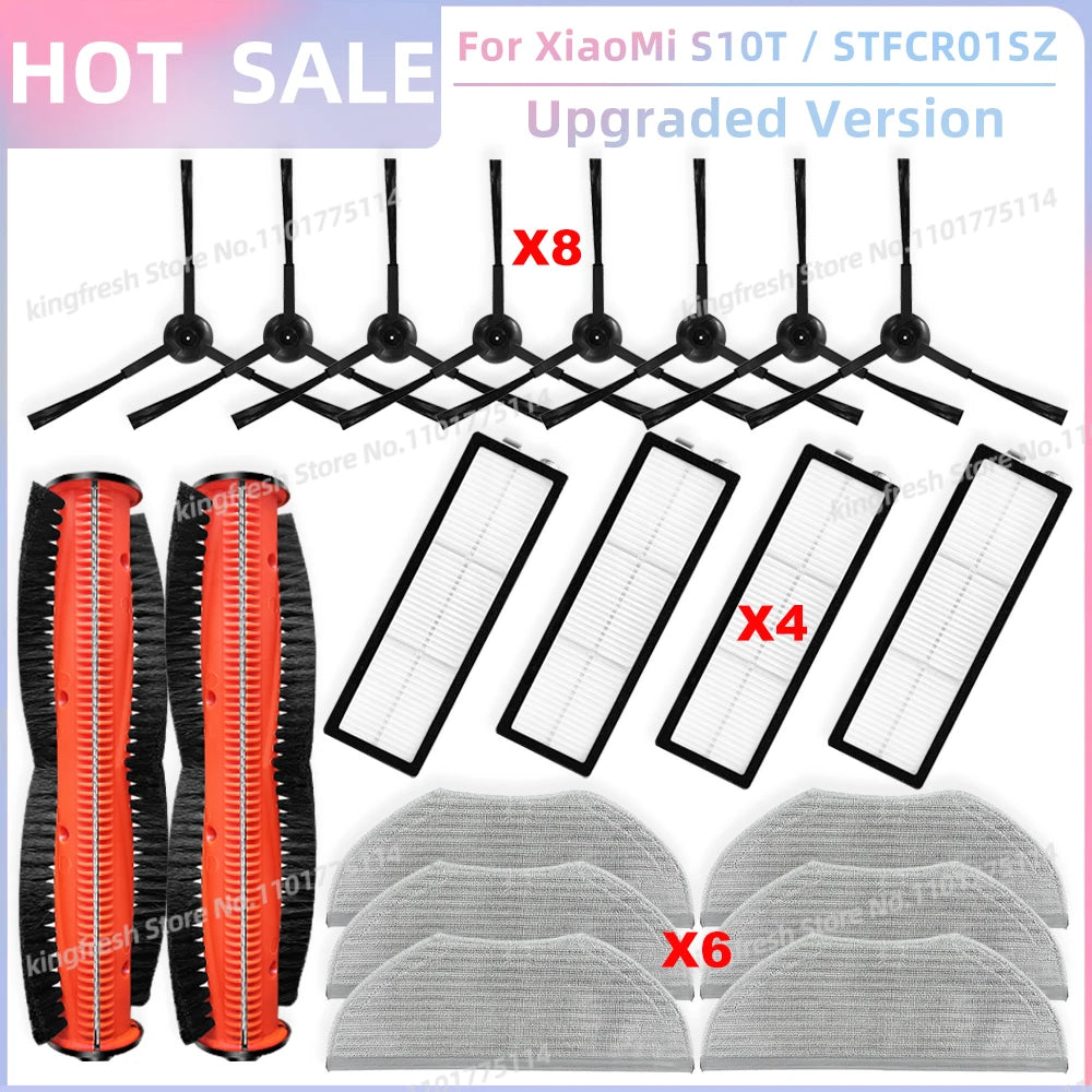 Compatible with Xiaomi Robot Vacuum S10T STFCR01SZ Replacement Spare Parts Accessories Roller Side Brush Filter Mop Cloth