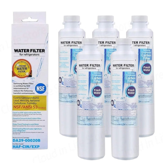 Replacement Refrigerator Water Filter Compatible with Samsung DA29-00020B — 5 Pack