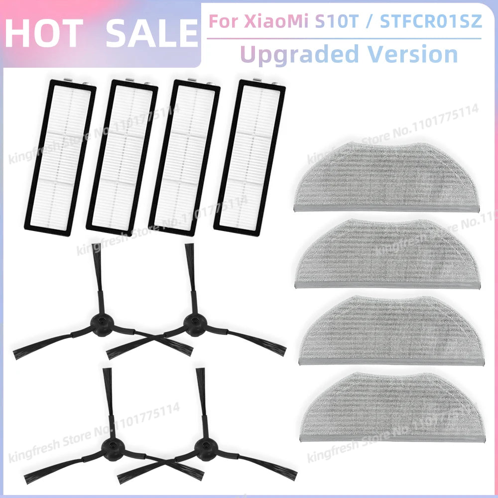 Compatible with Xiaomi Robot Vacuum S10T STFCR01SZ Replacement Spare Parts Accessories Roller Side Brush Filter Mop Cloth