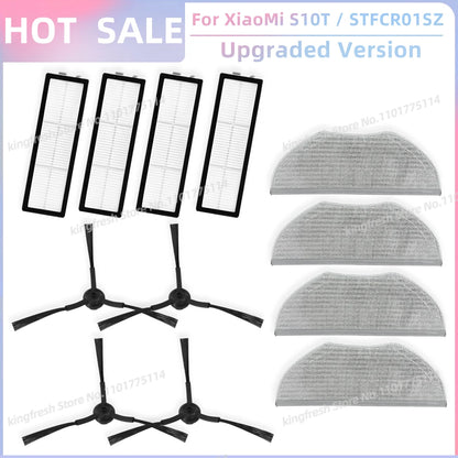 Compatible with Xiaomi Robot Vacuum S10T STFCR01SZ Replacement Spare Parts Accessories Roller Side Brush Filter Mop Cloth