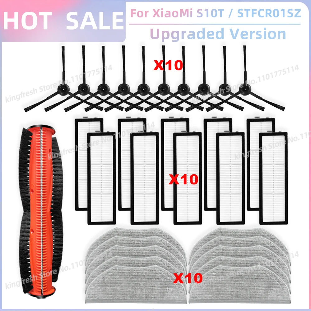 Compatible with Xiaomi Robot Vacuum S10T STFCR01SZ Replacement Spare Parts Accessories Roller Side Brush Filter Mop Cloth