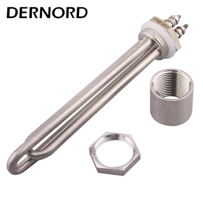 DERNORD DC Solar Water Heater 48V 3000W/1200W/1500W/900/600W DN25 Immersion Heating Element 1"BSP Tubular Electric Heater SUS304