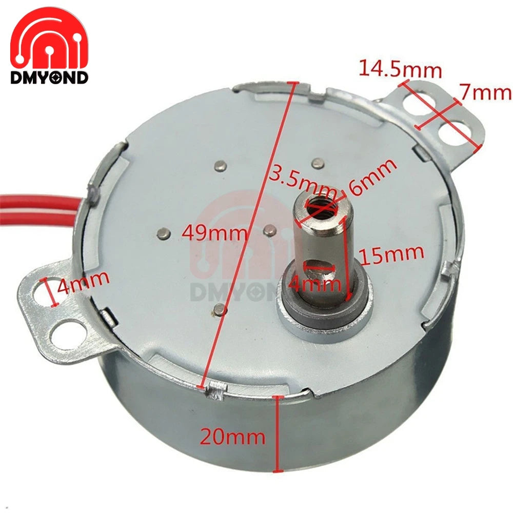 Pro TYC 50 12V 4W 50/60Hz Synchronous Motor 5/6RPM CW CCW Microwave Turntable for Heater/Fan/Christmas Tree /Air Conditioner