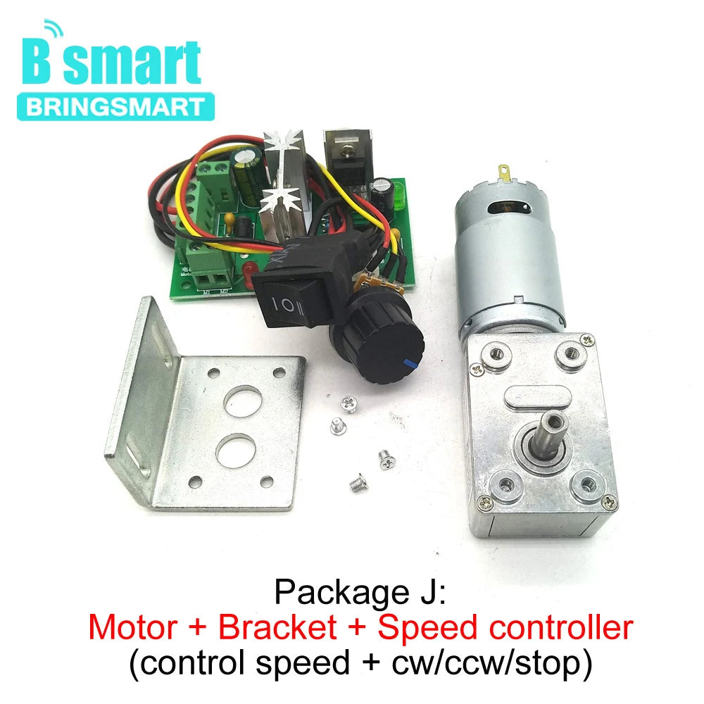 Worm Gear Motor DC 12 Volt Reducer Motor 12V Worm Reduction Gearbox Engine Self-Locking Geared Motor JGY-395 Customized Motor