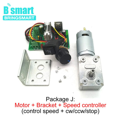 Worm Gear Motor DC 12 Volt Reducer Motor 12V Worm Reduction Gearbox Engine Self-Locking Geared Motor JGY-395 Customized Motor