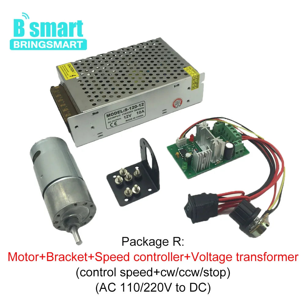 Bringsmart JGB37-550 High Torque 12V DC Motor Customized DC Gear Motor 6v With DC 12 Volt Reducer Motors Reversed For DIY Motor