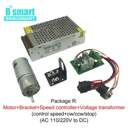 Bringsmart JGB37-550 High Torque 12V DC Motor Customized DC Gear Motor 6v With DC 12 Volt Reducer Motors Reversed For DIY Motor