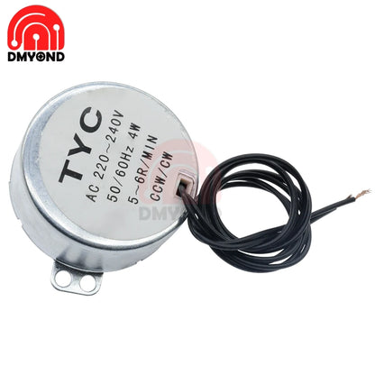 5-6 R/min Stable Synchronous Motor Pro TYC-50 AC 220V 12V 50/60Hz Torque 4KGF.CM 4W CW/CCW Microwave Turntable for Electric Fan