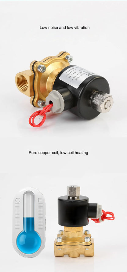 1/4" 1/2" 3/4" 1" 2Way Electric Water Valve 220VAC 24VDC 12VDC 24VAC 110VAC Normally Open Solenoid Valve Brass