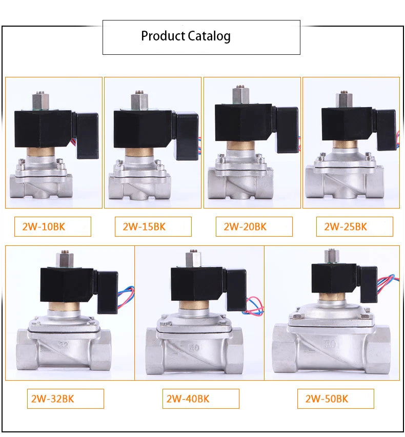 DN10 Normally Open Solenoid Valve Water Stainless Steel 3/8" Electric Valve IP65 Fully Coil 12V 24V 220V