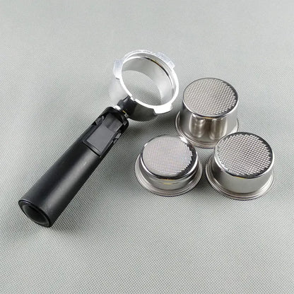 51mm Bottomless Coffee Filter Coffee Machine Accessories Basket Holder Handle Hollow Handle Compatible with Homix Saachi Qster