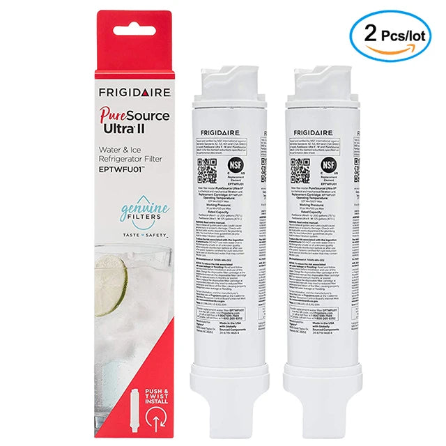 Replacement Refrigerator Water Filter Compatible with Frigidaire EPTWFU01 / EWF02