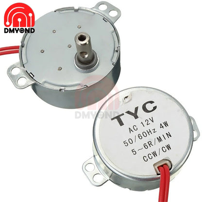 Pro TYC 50 12V 4W 50/60Hz Synchronous Motor 5/6RPM CW CCW Microwave Turntable for Heater/Fan/Christmas Tree /Air Conditioner