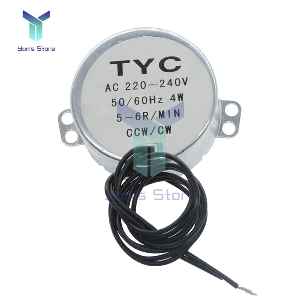 TYC-50 AC 12V AC 220-240V 50/60Hz Stable Synchronous Motor 5-6r/min Robust Torque 4W Microwave Turntable for Electric Fan