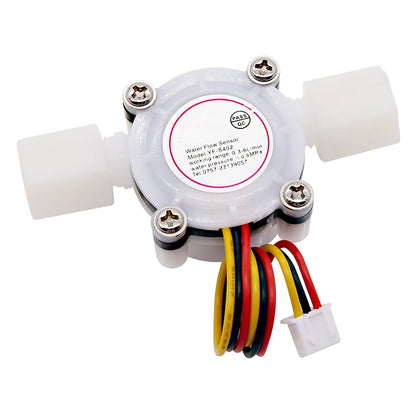 1/4" Water Dispenser Water Flow Sensor 1.75MPa Hall Sensor Smart Toilet PE Pipe Turbine Flowmeter DC5~18V