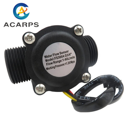 3/4" Water Flow Sensor 2.0MPa Hall Sensor Turbine Flowmeter DC5~18V Control Liquid Flow
