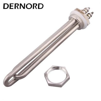 DERNORD DC Solar Water Heater 48V 3000W/1200W/1500W/900/600W DN25 Immersion Heating Element 1"BSP Tubular Electric Heater SUS304