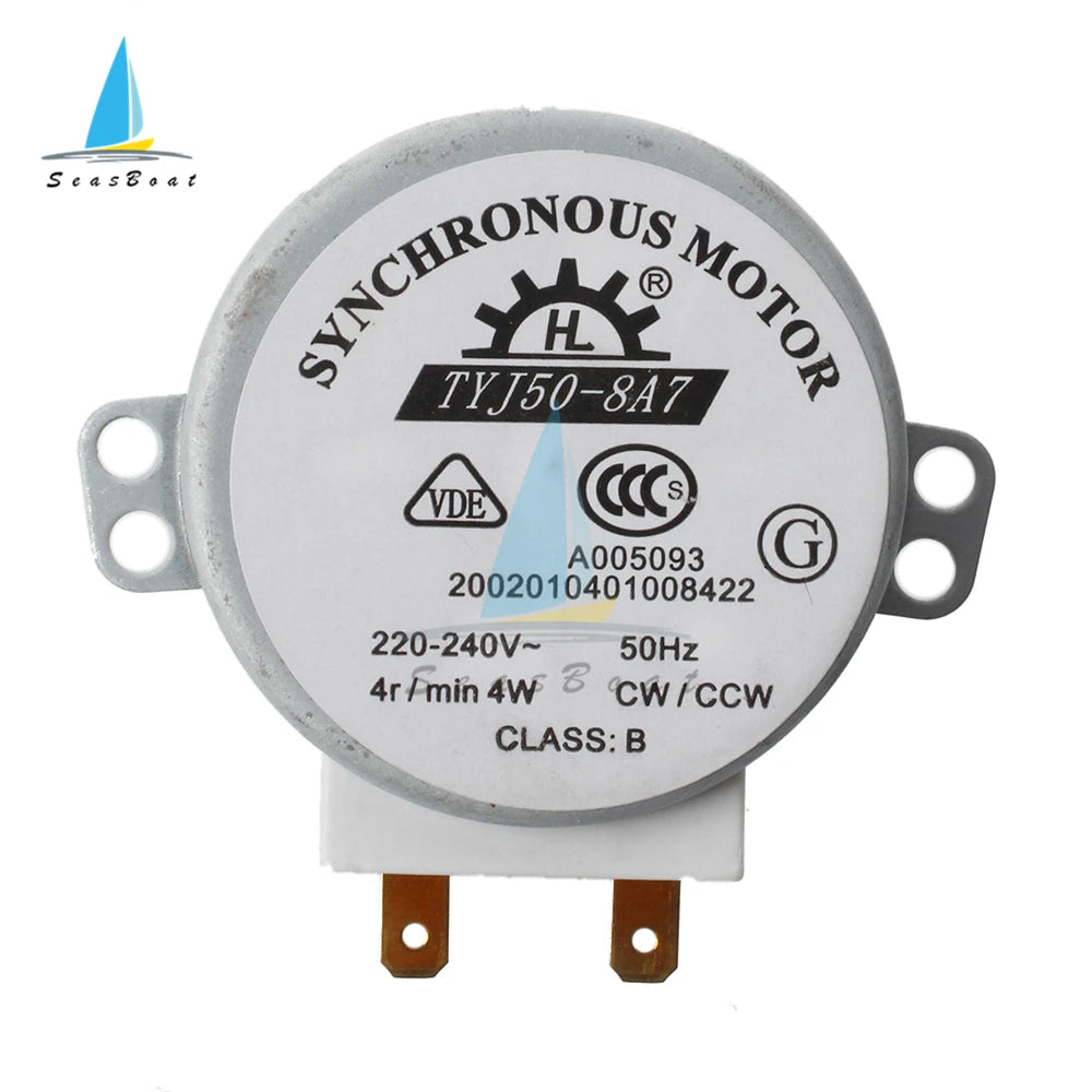 AC 220-240V 4W 4/5/6RPM Micro Synchronous Motor for Warm Air Blower 50/60Hz CW/CCW TYJ50-8A7 49TYZ-A2 Microwave Oven Tray Motor