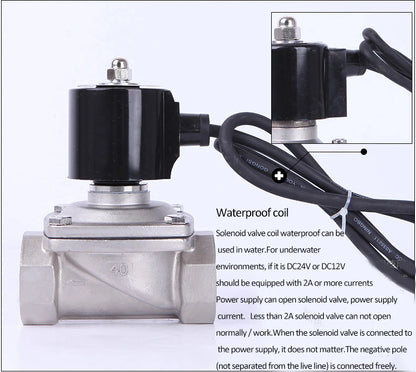 1-1/4" Stainless Steel Underwater Solenoid Valve Fountain Solenoid Valve Water Valve 220V 110V 24V 12V