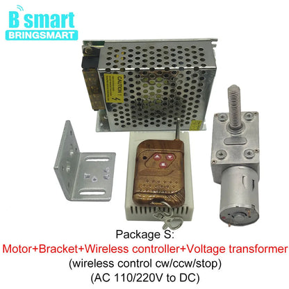 Bringsmart DC Worm Motor Geared Reducer JGY-370-M8 6-24V 6-150RPM Self-lock Turbine M8 33mm Length Screw Shaft Customized Motor