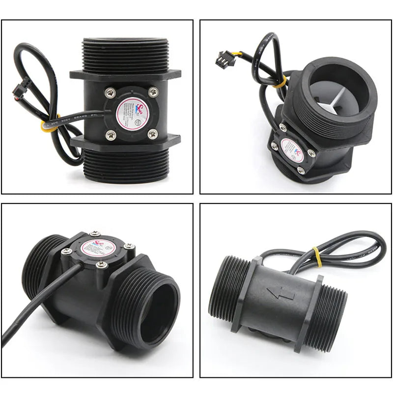 3/4" Water Flow Sensor 2.0MPa Hall Sensor Turbine Flowmeter DC5~18V Control Liquid Flow