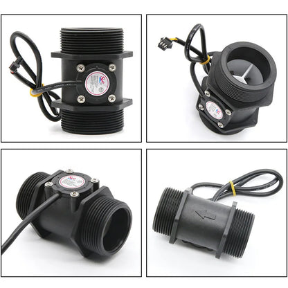 3/4" Water Flow Sensor 2.0MPa Hall Sensor Turbine Flowmeter DC5~18V Control Liquid Flow