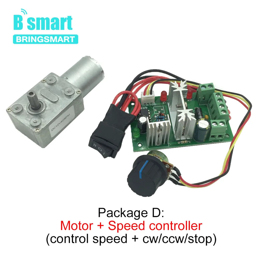 Bringsmart JGY-370 Worm Gear Motor 12 Volt Small Electric Motor 12v Dc Motor 6v Reducer 18V with Self-locking Gearbox Customized