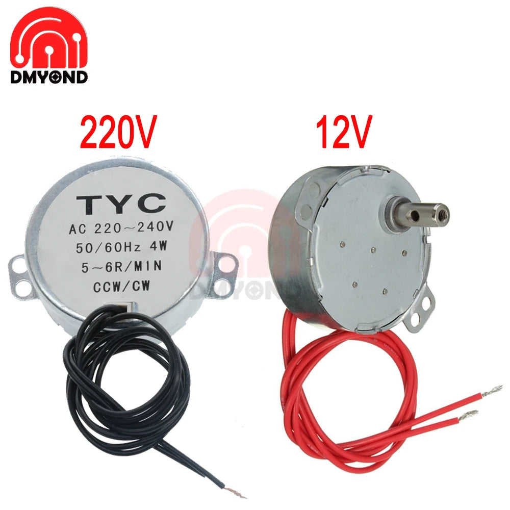 5-6 R/min Stable Synchronous Motor Pro TYC-50 AC 220V 12V 50/60Hz Torque 4KGF.CM 4W CW/CCW Microwave Turntable for Electric Fan