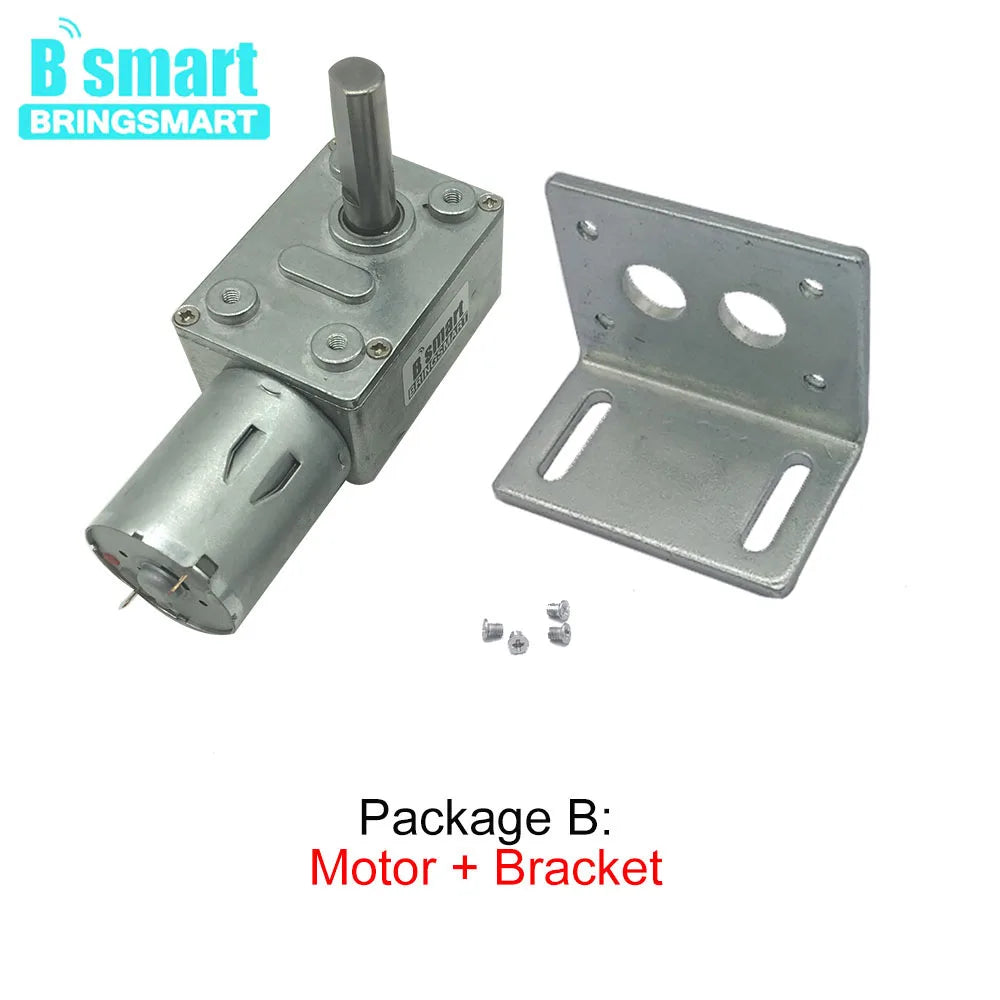 12V Volt DC Worm Gear Reducer Motors 24V DC 8MM D7 Shaft Length 25MM Reversed High Torque Reduction Self-Lock JGY370 Customized