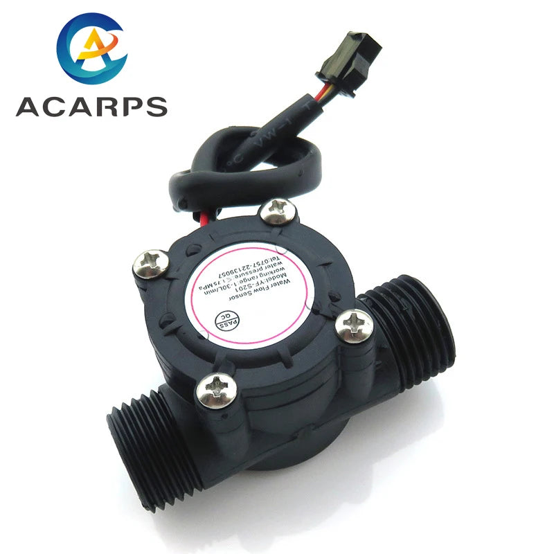 1/2" 3/4" 1" 1-1/2" 1-1/4" 2" Water Flow Sensor 2.0MPa Hall Sensor Turbine Flowmeter DC5~18V Control Liquid Flow