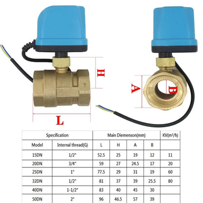 1/2" 3/4" 1" 2" Normally Closed/Open Two Wire Motorized Ball Valve Electric Ball Valve AC220V DC12V DC24V