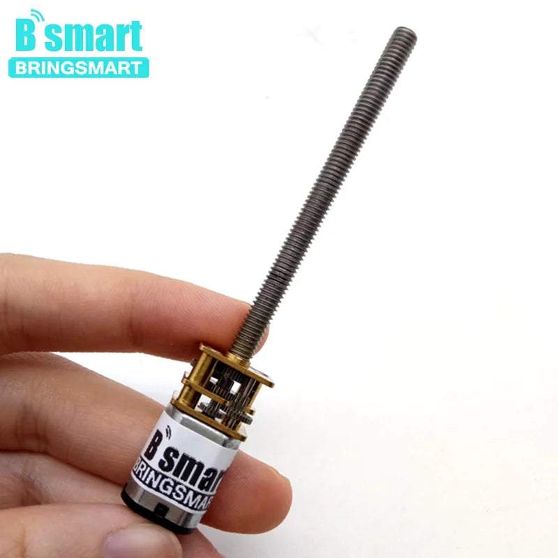 Bringsmart Threaded Shaft M4 55mm DC Gear Motor 5/30/50/100/200/500/1000rpm Mini Electric Screw Reducer N20 3V 6V 12V Customized