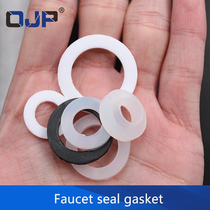White Black 1/2" 3/4" 1"Rubber Ring Silicon PTFE Flat Gasket Sealing Ring for Shower Nozzle Hose Pipe Bellows Tube Washer Ring.