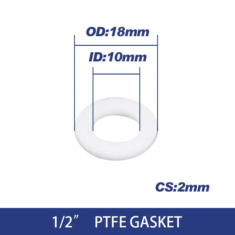 White Black 1/2" 3/4" 1"Rubber Ring Silicon PTFE Flat Gasket Sealing Ring for Shower Nozzle Hose Pipe Bellows Tube Washer Ring.