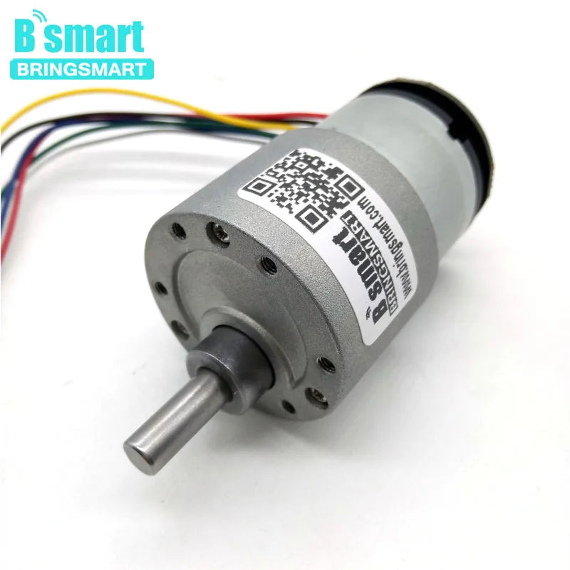 Bringsmart JGB37-520B Encoder Gear Motor DC 12 volt Encoder Disk A/B Phase Output Micro Electric Intelligent Parts Customized